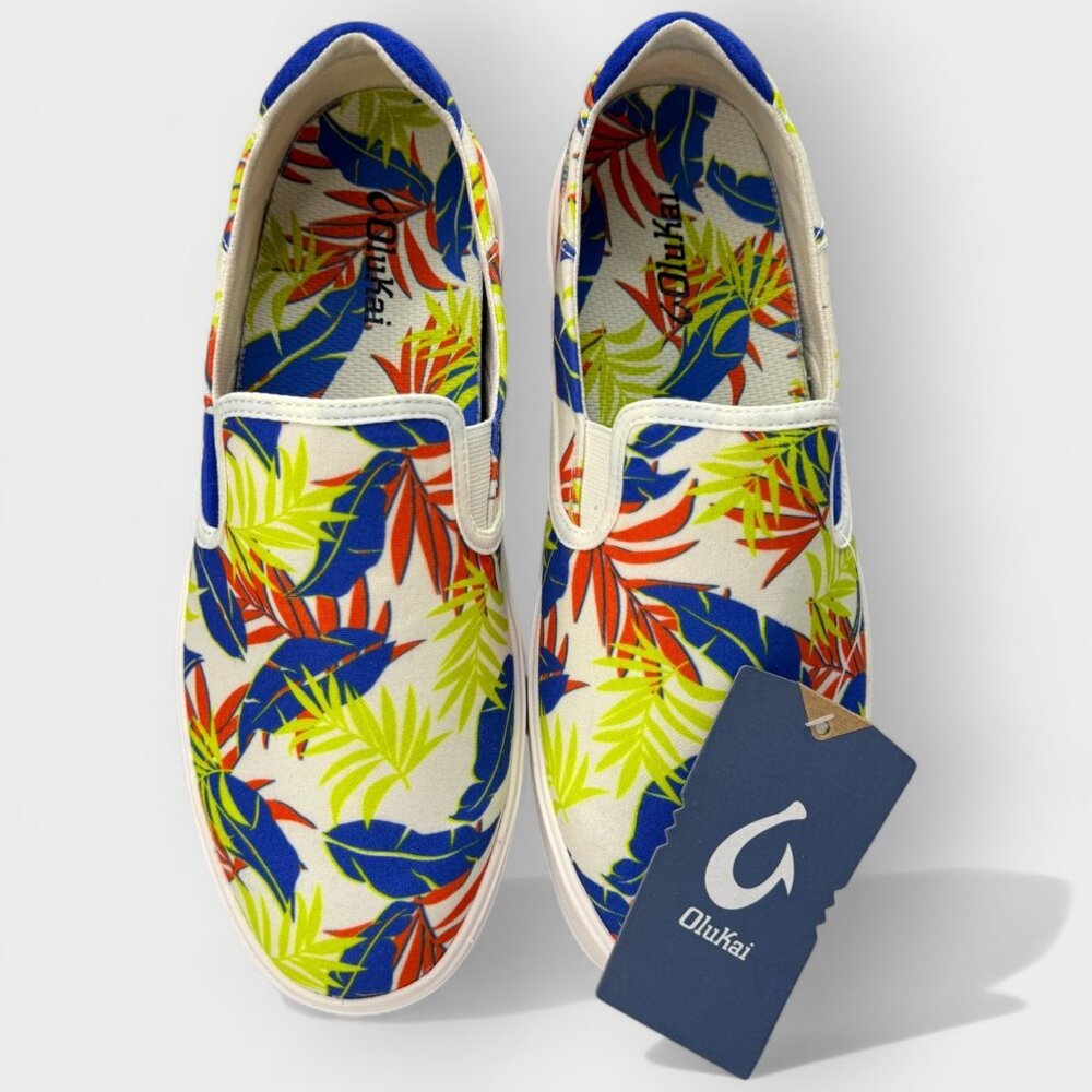 OluKai Lae‘ahi Pa‘i Men’s Slip-On Shoes Size 9.0 Off-White/Aloha10444-18HA - Picture 10 of 11